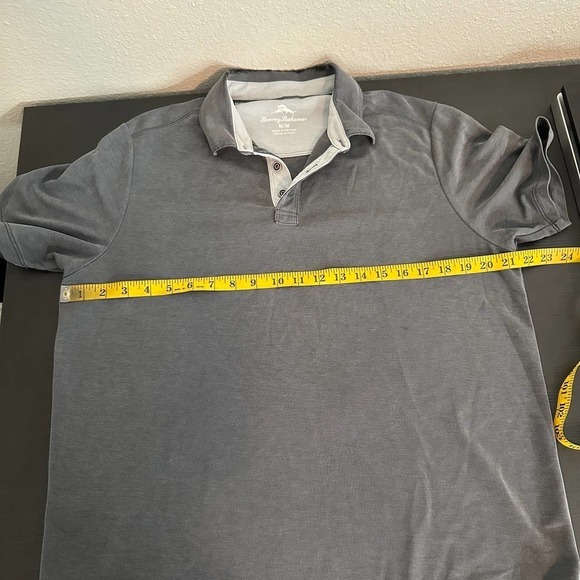 Tommy Bahama Men's Gray Shoreline Surf Polo Shirt Size M/M FLAWED - Picture 9 of 11